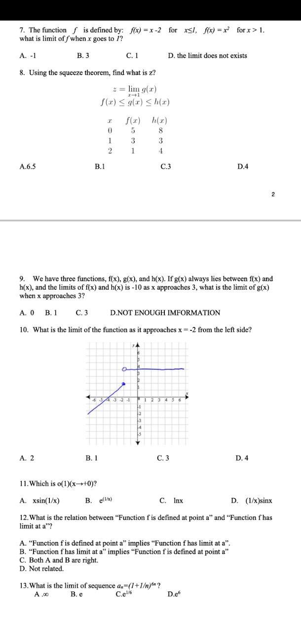 Solved 1. Which function can represent the following table : | Chegg.com