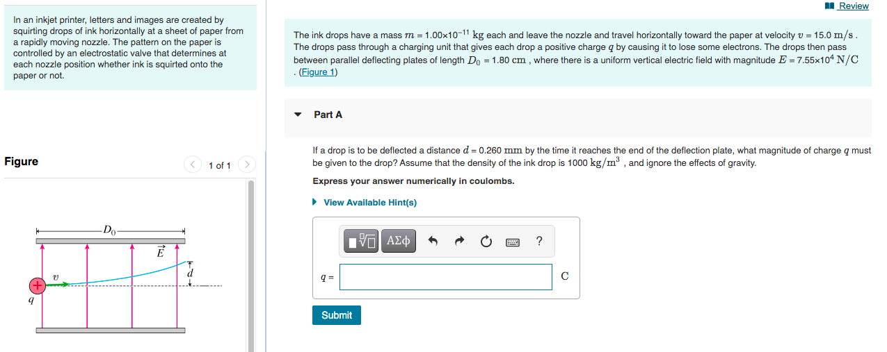 Solved Review In an inkjet printer, letters and images are | Chegg.com