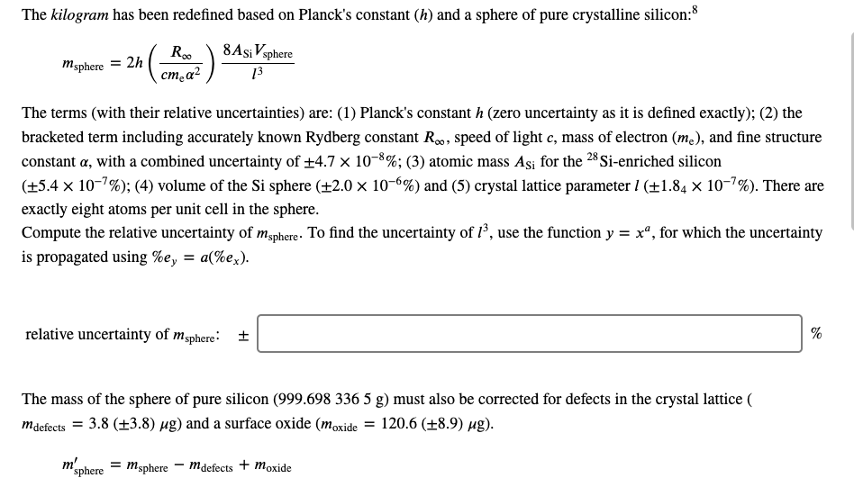 Solved The kilogram has been redefined based on Planck's | Chegg.com