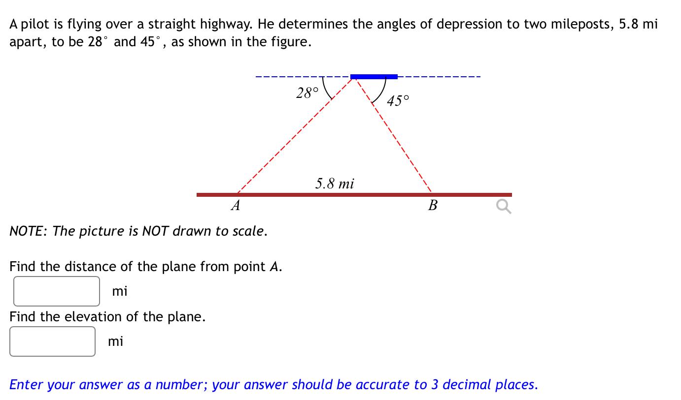 Solved A Pilot Is Flying Over A Straight Highway. He | Chegg.com