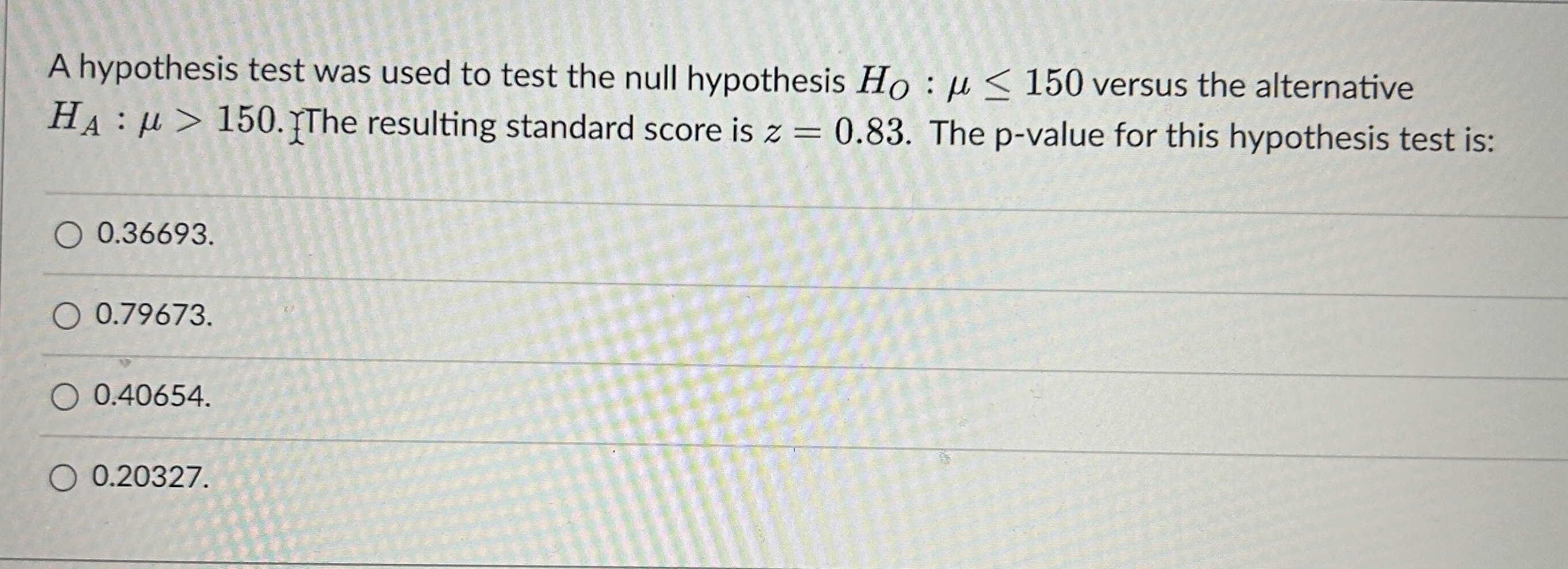 hypothesis test null and