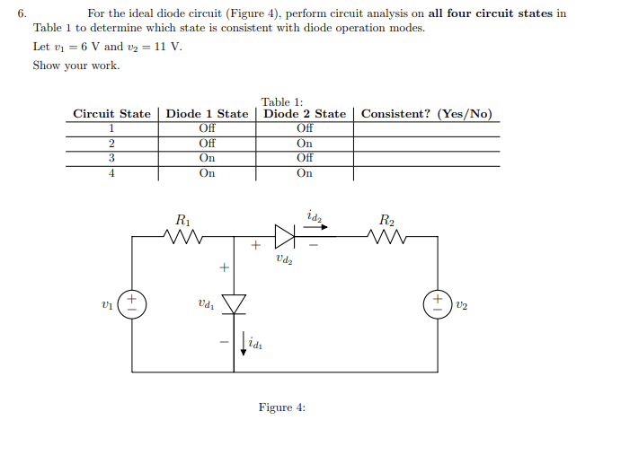 Solved For The Ideal Diode Circuit Figure Perform Chegg Com