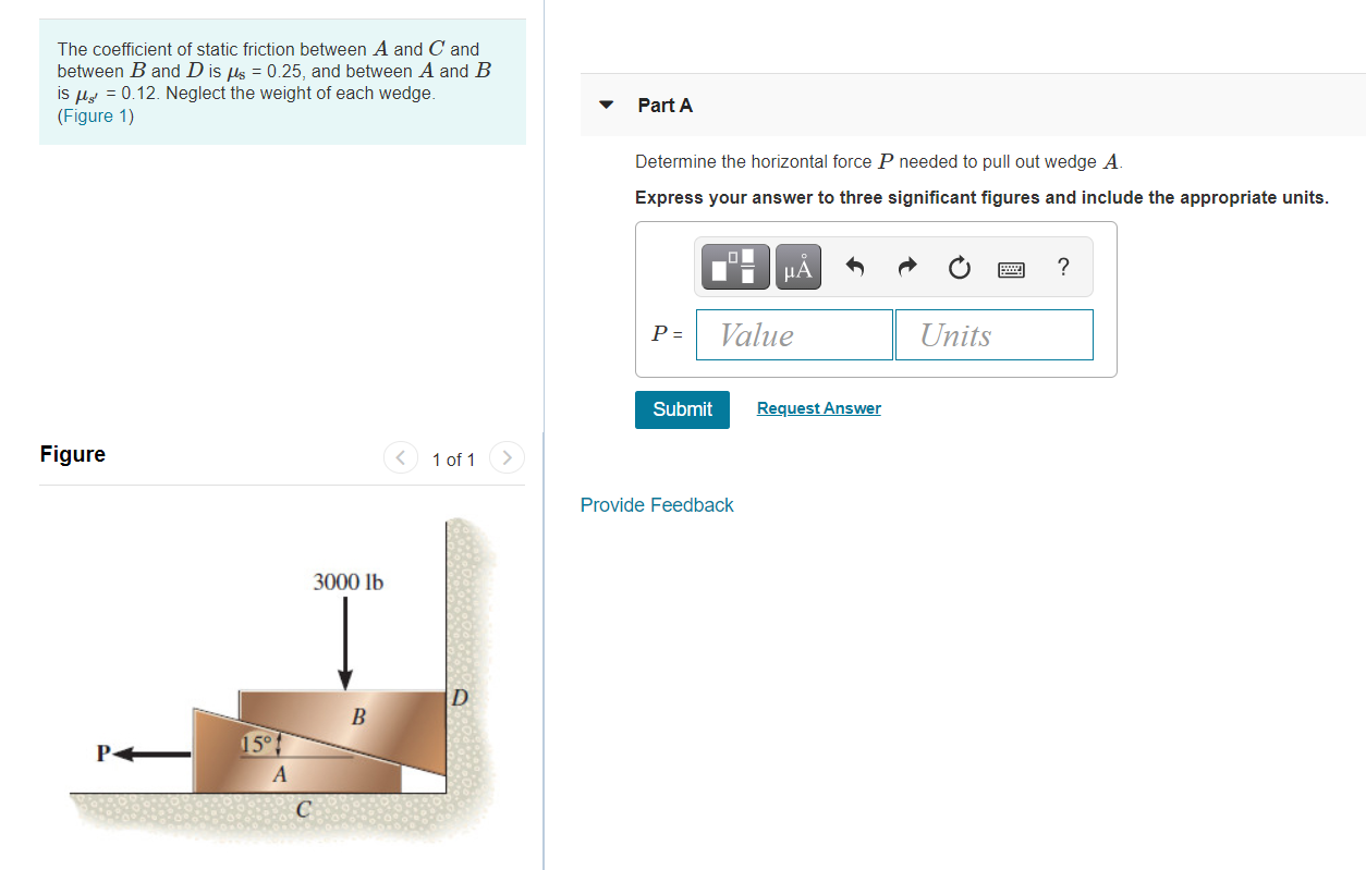 Solved The coefficient of static friction between A and C | Chegg.com