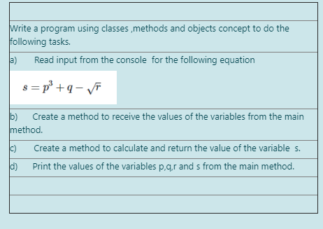 Solved Write a program using classes methods and objects | Chegg.com