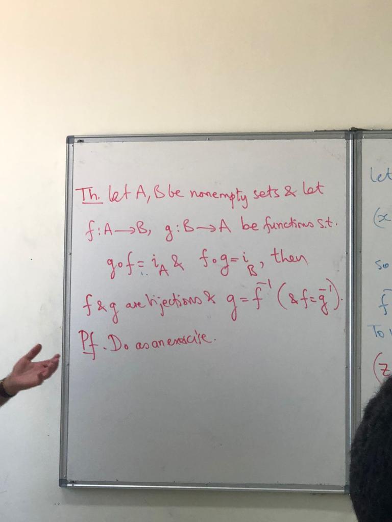 Solved Th. Let A, B Be Nonempty Sets \& Let F:A→B,g:B→A Be | Chegg.com