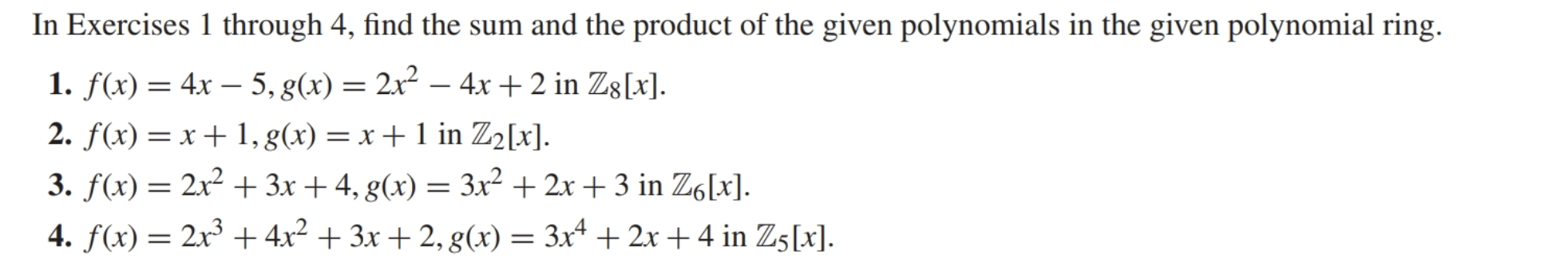 Solved In Exercises 1 through 4, find the sum and the | Chegg.com