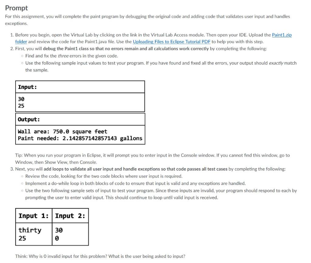 Solved Prompt For this assignment, you will complete the | Chegg.com