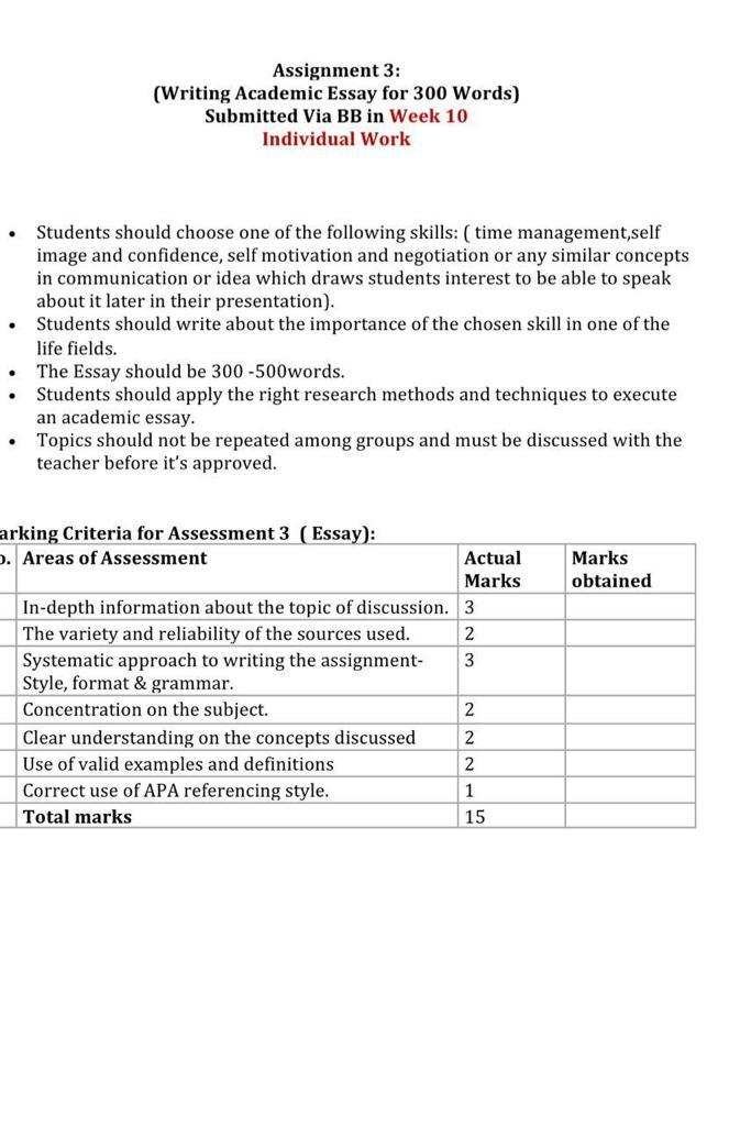 academic essay 300 words