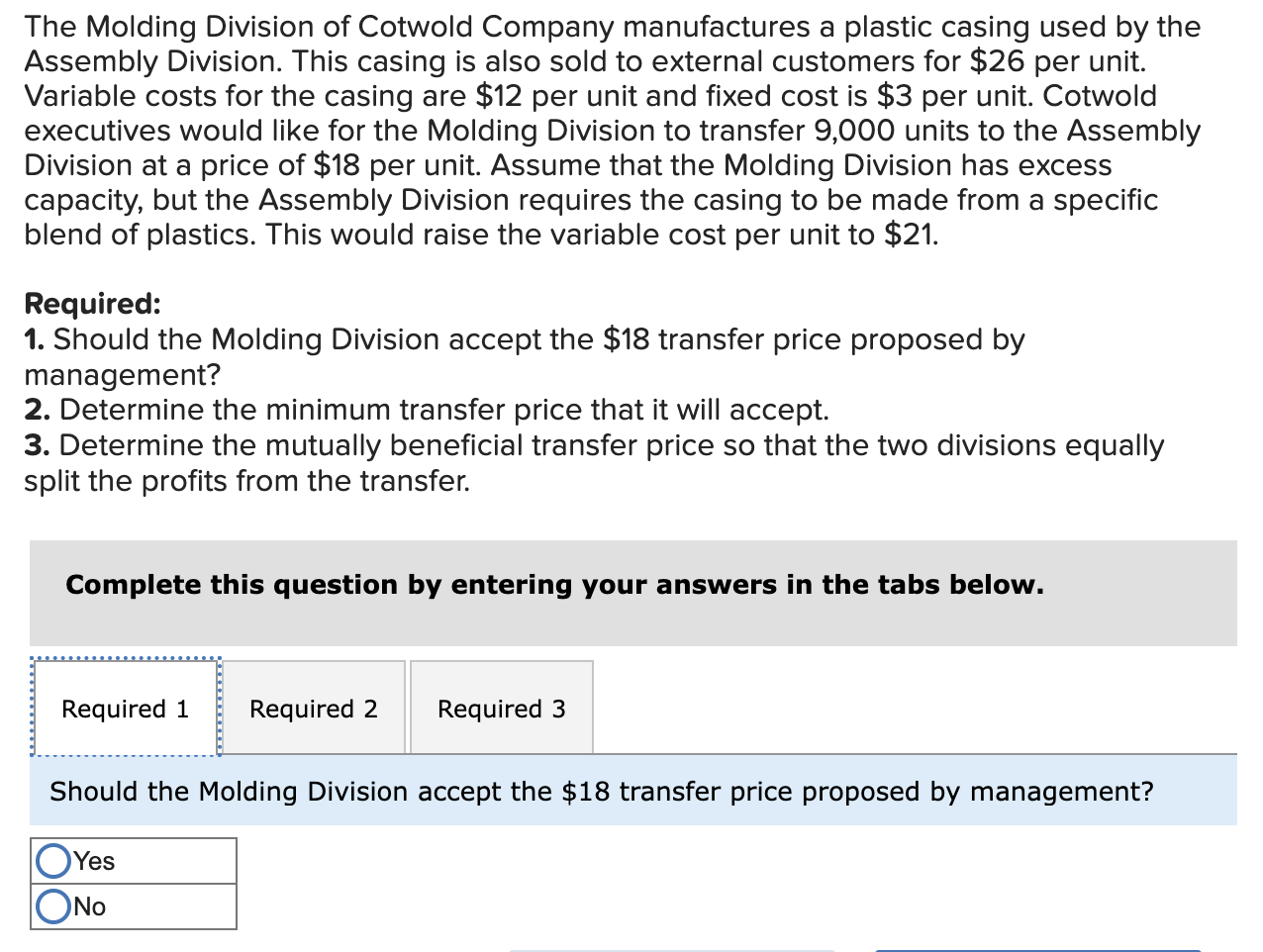 Solved The Molding Division of Cotwold Company manufactures