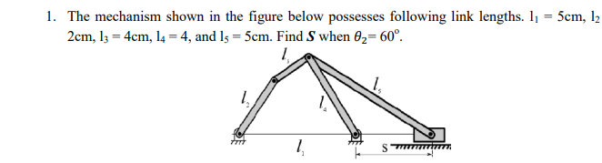 Solved 1. The Mechanism Shown In The Figure Below Possesses | Chegg.com