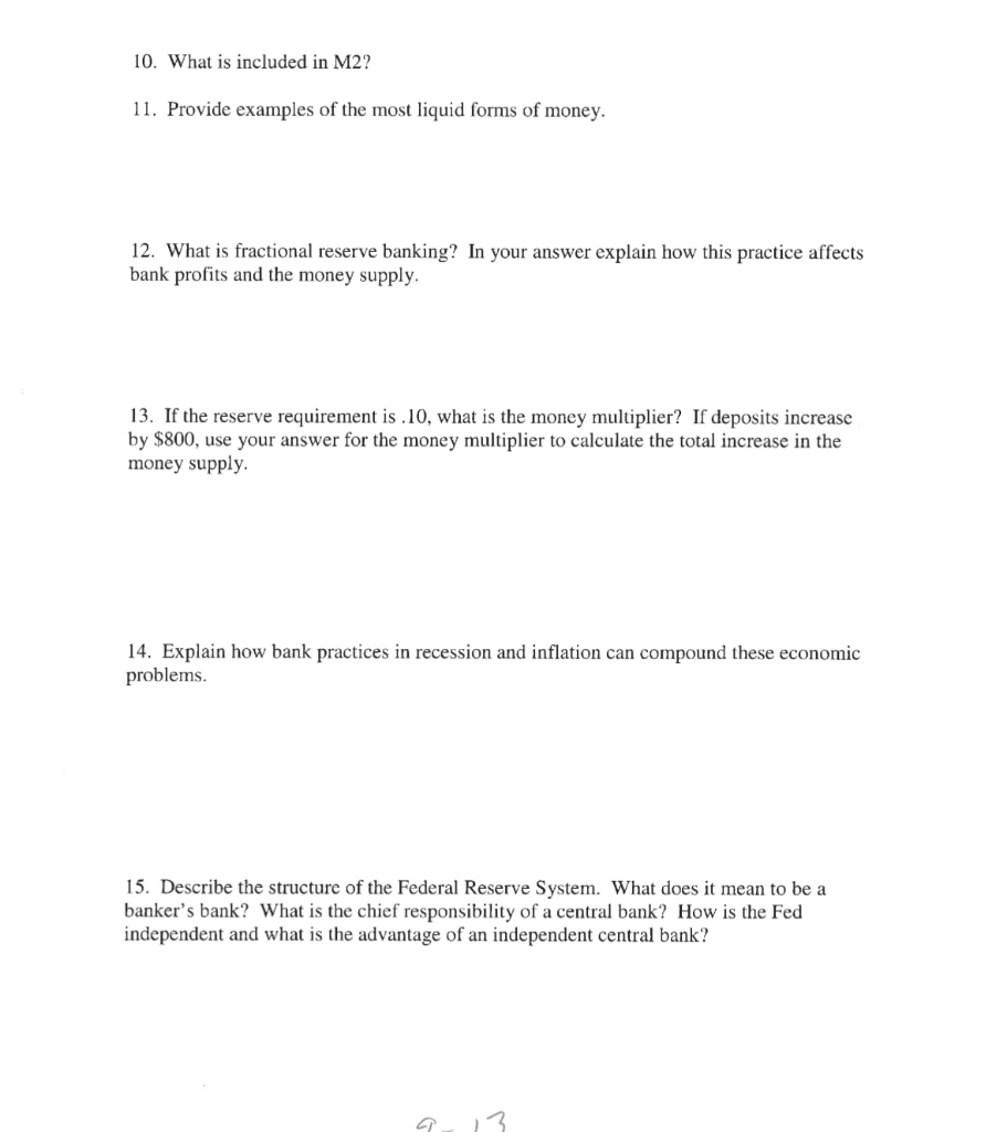 Solved 10 What Is Included In M2 11 Provide Examples Of Chegg