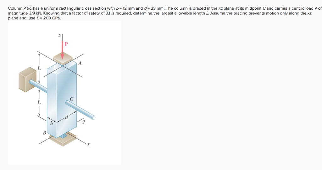 Solved Column ABC has a uniform rectangular cross section | Chegg.com