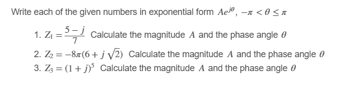 Write each of the given numbers in exponential form | Chegg.com