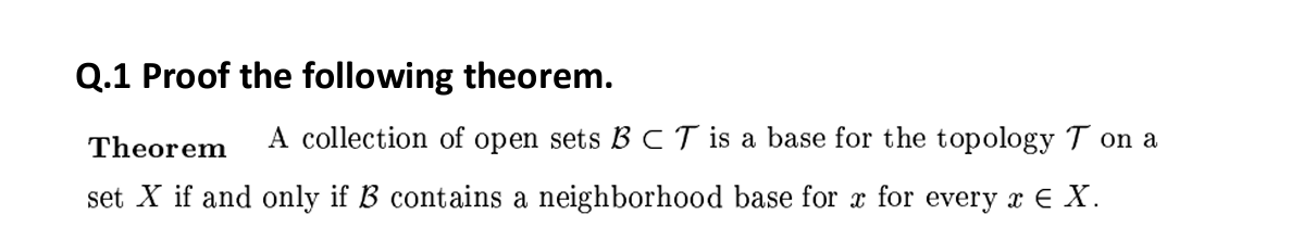 Solved Q.1 Proof The Following Theorem. Theorem A Collection | Chegg.com