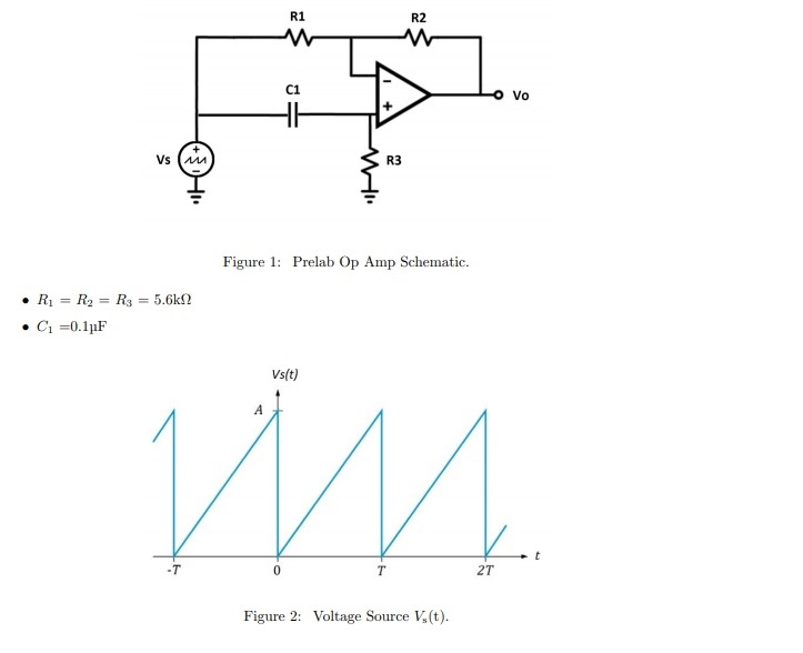 Solved R1 R2 сі Vo Vs (ам R3 Figure 1: Prelab Op Amp | Chegg.com