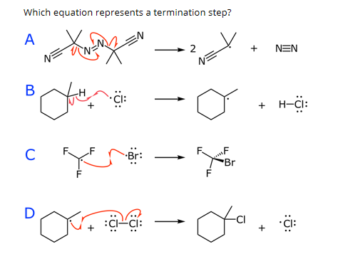 Solved Which equation represents a termination step? + NEN | Chegg.com