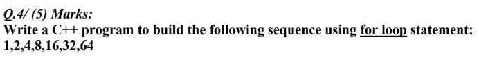 Solved Q.41 (5) Marks: Write a C# program to build the | Chegg.com