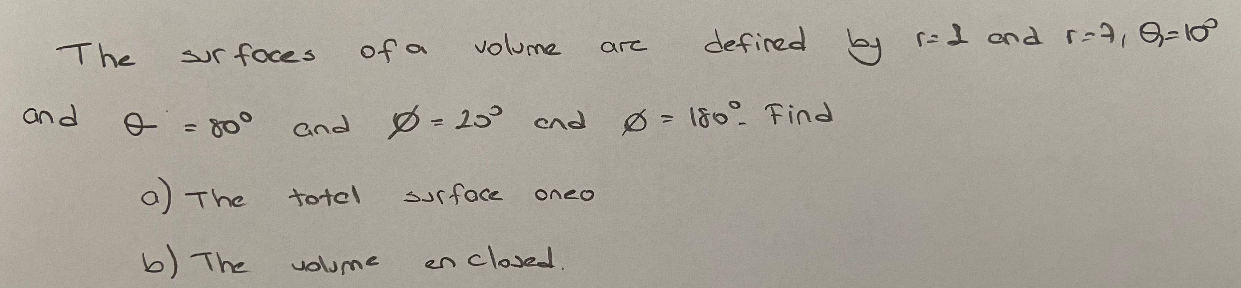 Solved The of a arc volume sur foces defired by by red and | Chegg.com