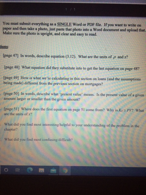 You must submit everything as a SINGLE Word or PDF | Chegg.com