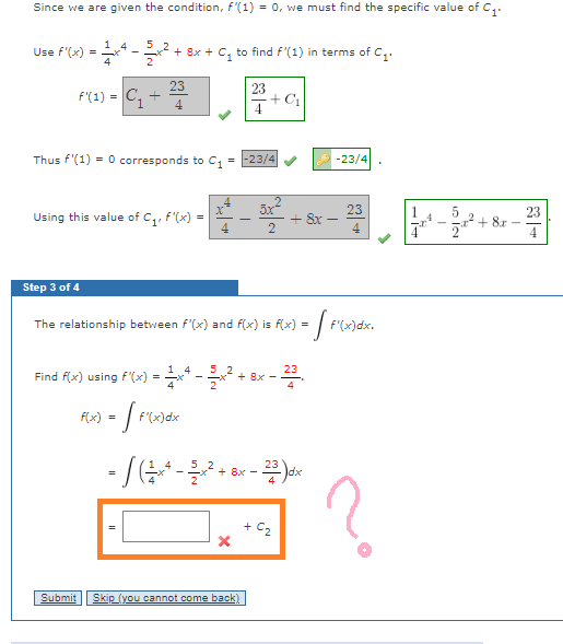Solved Since we are given the condition, f′(1)=0, we must | Chegg.com