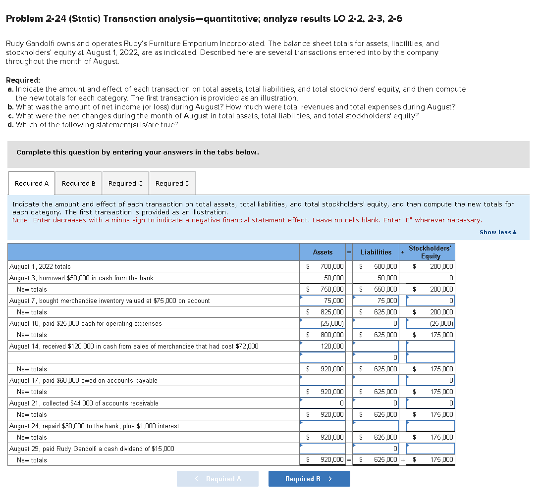 Problem 2-24 (static) Transaction 