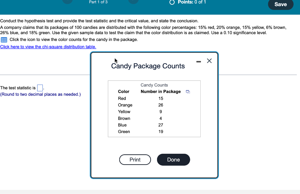 Solved Conduct the hypothesis test and provide the test | Chegg.com