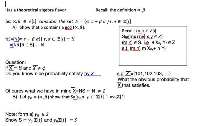 Has A Theoretical Algebra Flavor Recall The Def Chegg Com