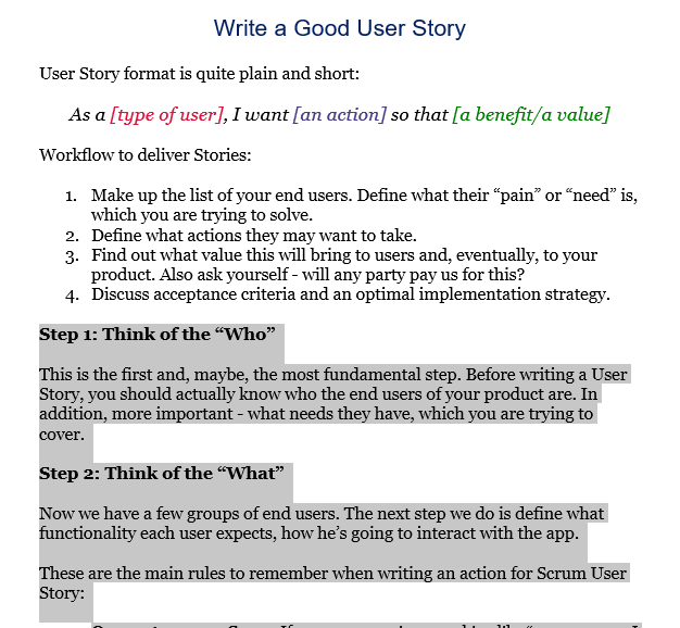 Solved Write a Good User Story User Story format is quite | Chegg.com