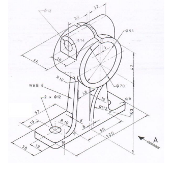 Solved Please draw the three views of the object (Front, Top | Chegg.com