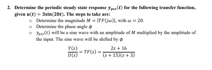 2. Determine the periodic steady state response y pss | Chegg.com