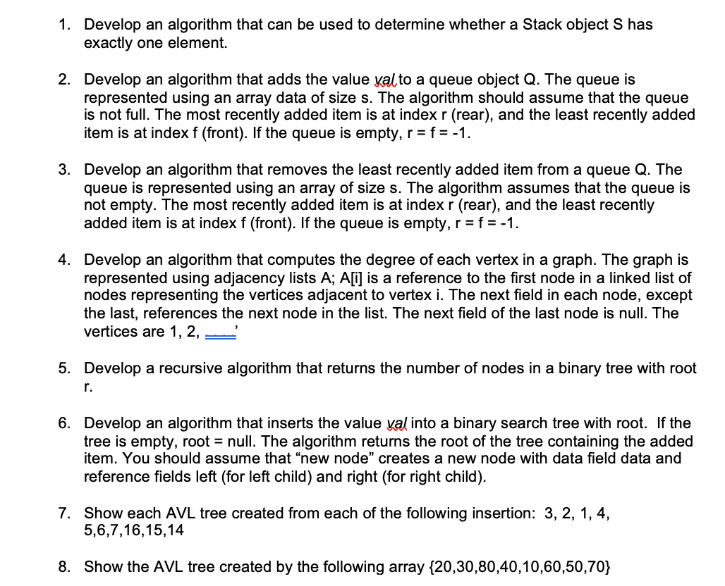 Solved Develop an algorithm that can be used to determine | Chegg.com