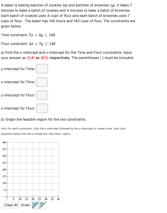 Solved A baker is baking batches of cookies (x) and batches | Chegg.com