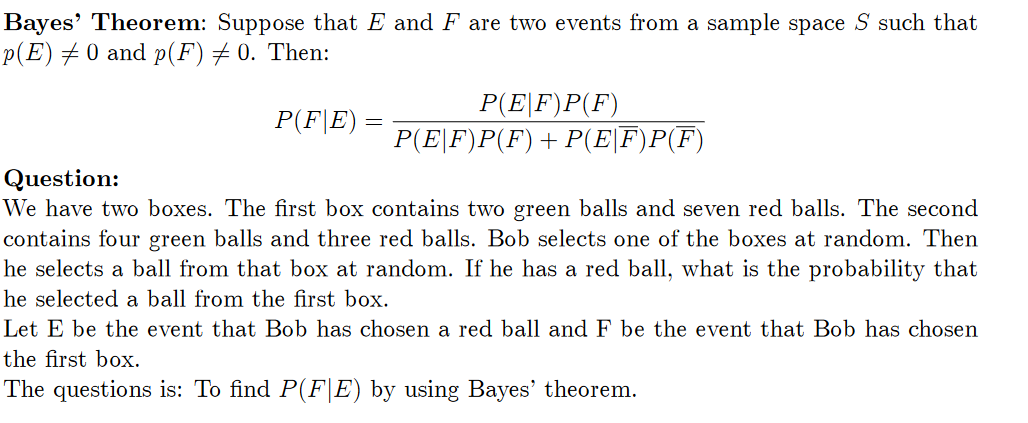 Solved Bayes' Theorem: Suppose That E And F Are Two Events | Chegg.com