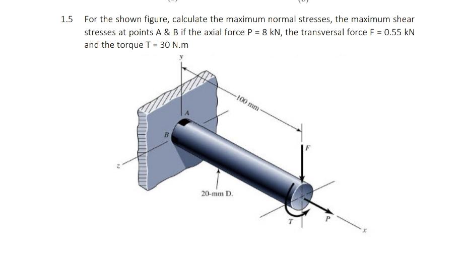 Solved 1.5 For the shown figure, calculate the maximum | Chegg.com