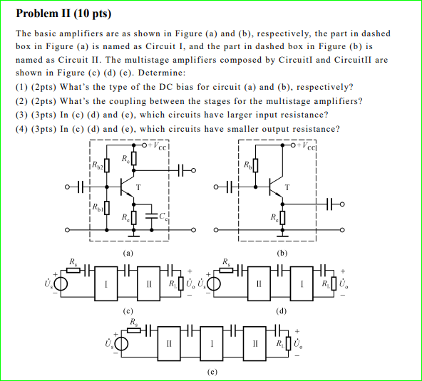 Solved Problem II (10 pts) The basic amplifiers are as shown | Chegg.com