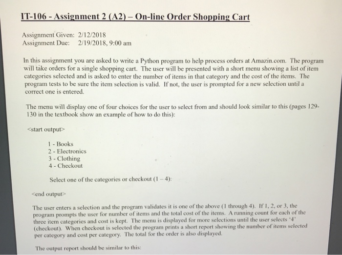 Write assignment online shopping