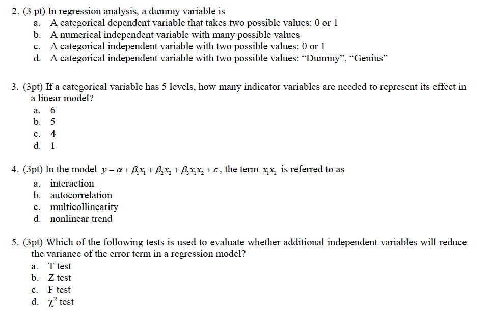 assignment of dummy variables