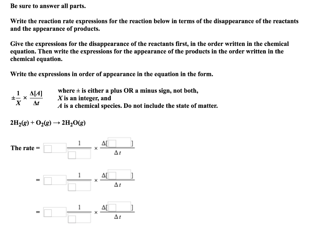 solved-be-sure-to-answer-all-parts-write-the-reaction-rate-chegg