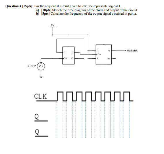 Solved Question 4 [15pts]: For the sequential circuit given | Chegg.com