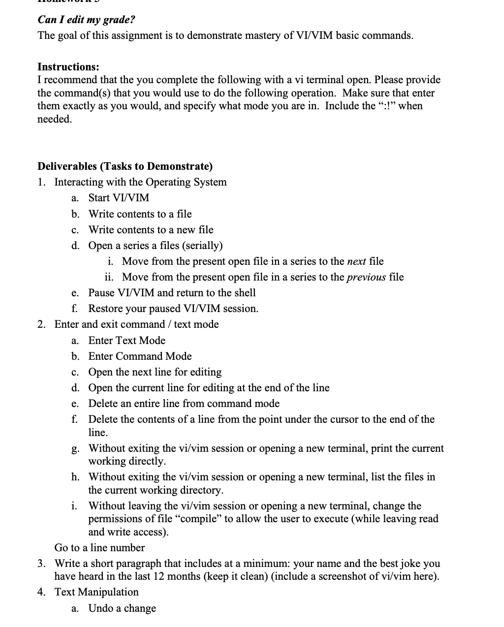 The goal of this assignment is to demonstrate mastery chegg
