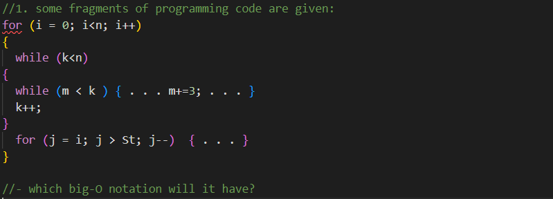 Solved //1. some fragments of programming code are give for | Chegg.com