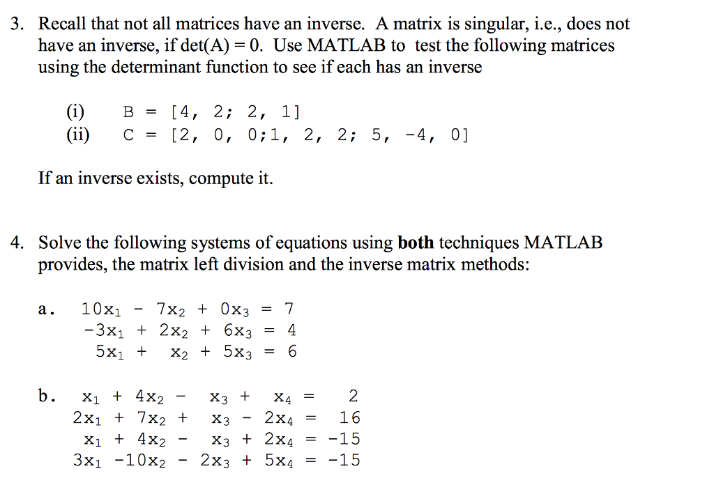 Solve Singular Matrix Equation Matlab - Tessshebaylo