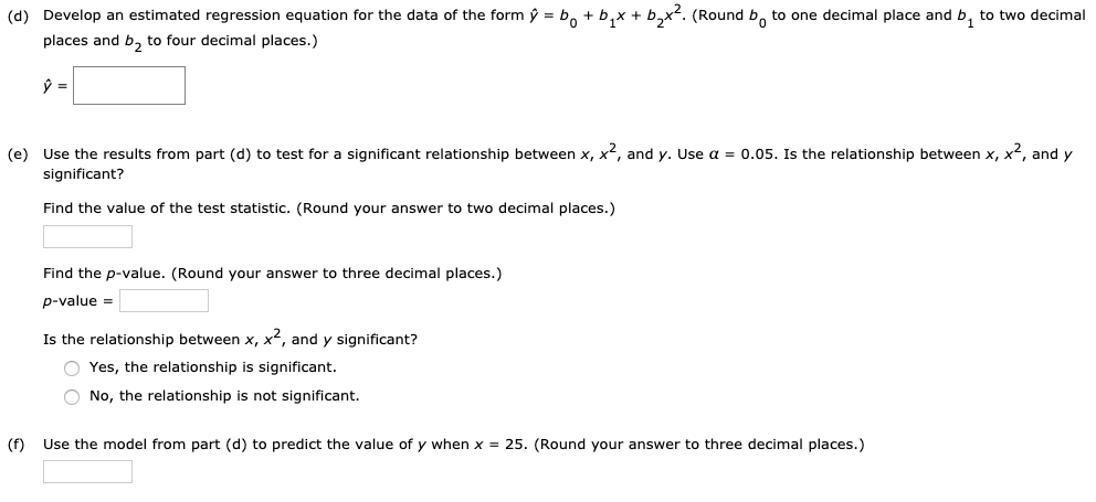 Solved Consider The Following Data For Two Variables X A Chegg Com