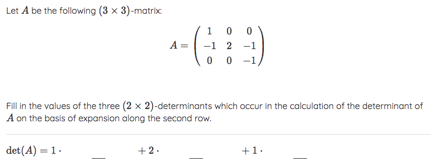 Solved Let A be the following 3 3 matrix Fill in the Chegg