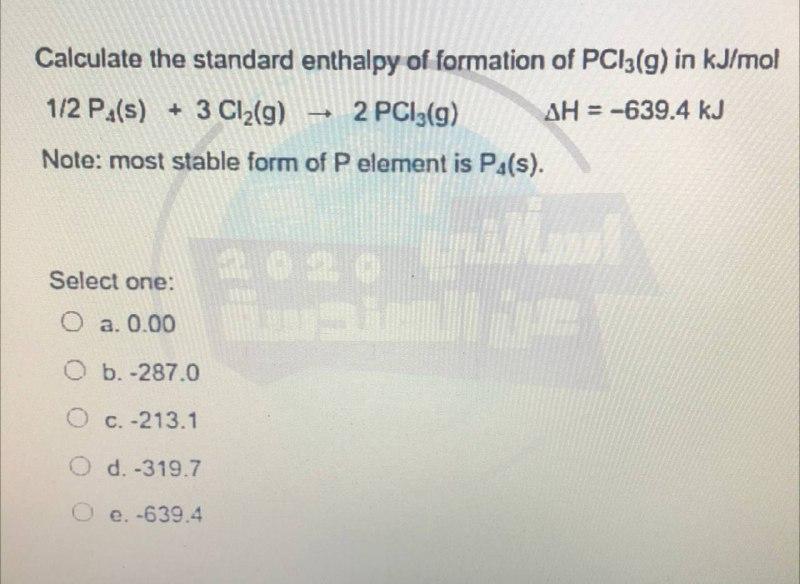Solved Calculate the standard enthalpy of formation of