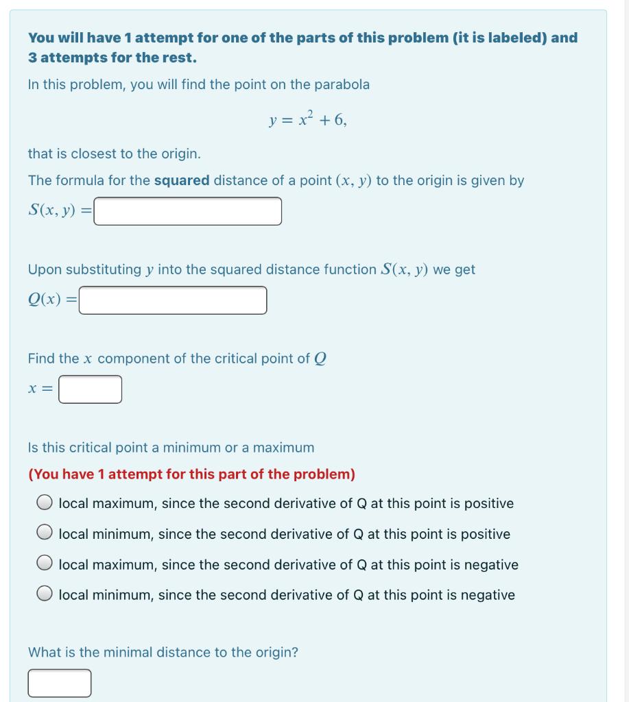 Solved You will have 1 attempt for one of the parts of this | Chegg.com