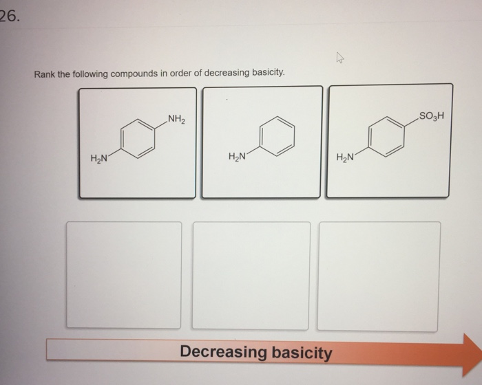 Solved 26. Rank the following compounds in order of | Chegg.com