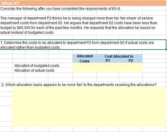 Solved Managerial Accounting Exercise - Please use the | Chegg.com