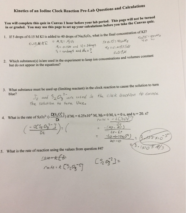 A Study Of An Iodine Clock Reaction Study Poster