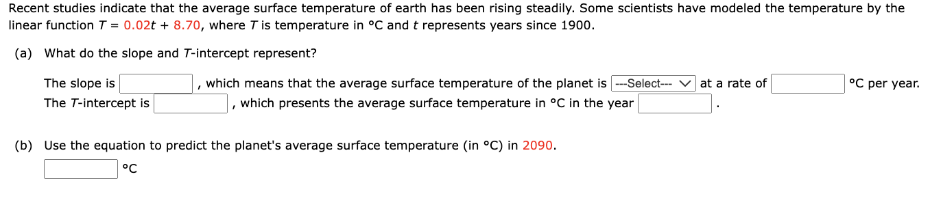 Solved Recent studies indicate that the average surface | Chegg.com
